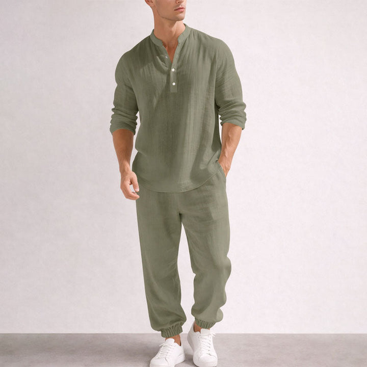 Austin | Men's Relaxed Textured Two-Piece Outfit-MODAUTLET