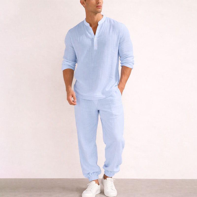 Austin | Men's Relaxed Textured Two-Piece Outfit-MODAUTLET