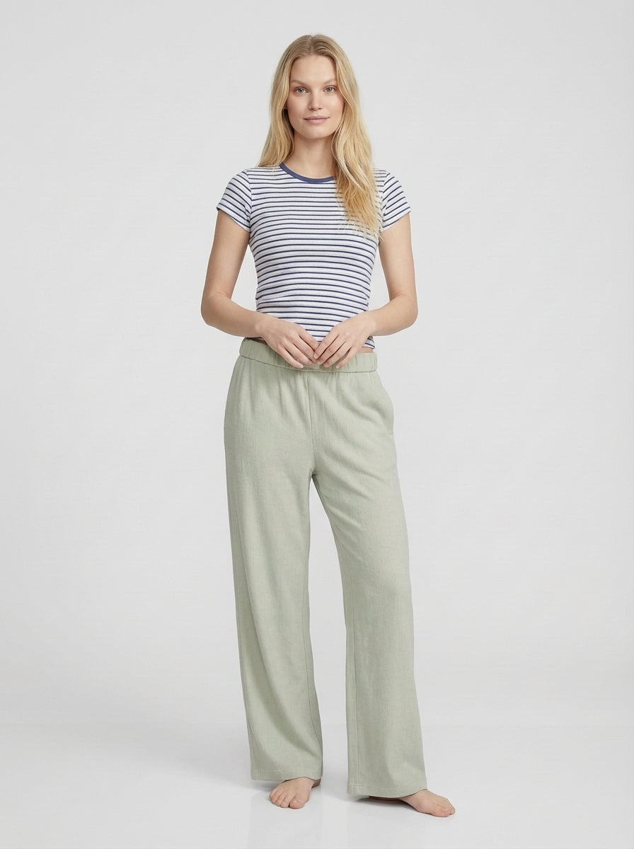 Ava | Women's Straight Leg Elastic Waist Lounge Pants