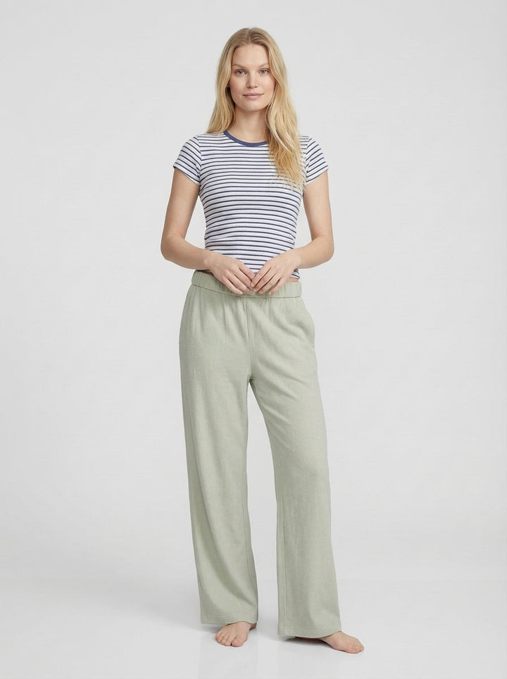 Ava | Women's Straight Leg Elastic Waist Lounge Pants