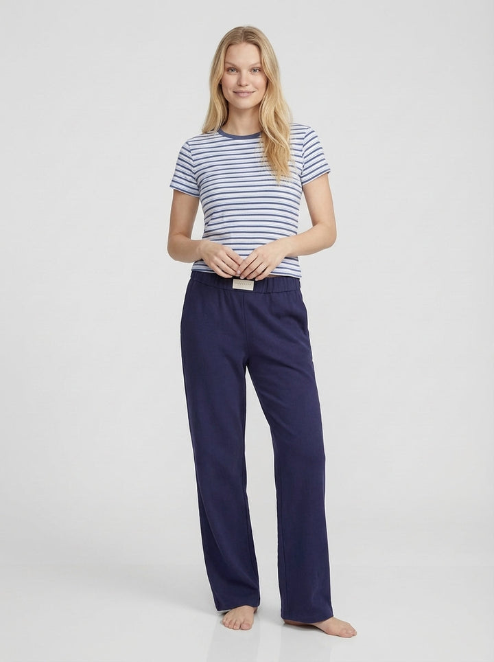 Ava | Women's Straight Leg Elastic Waist Lounge Pants