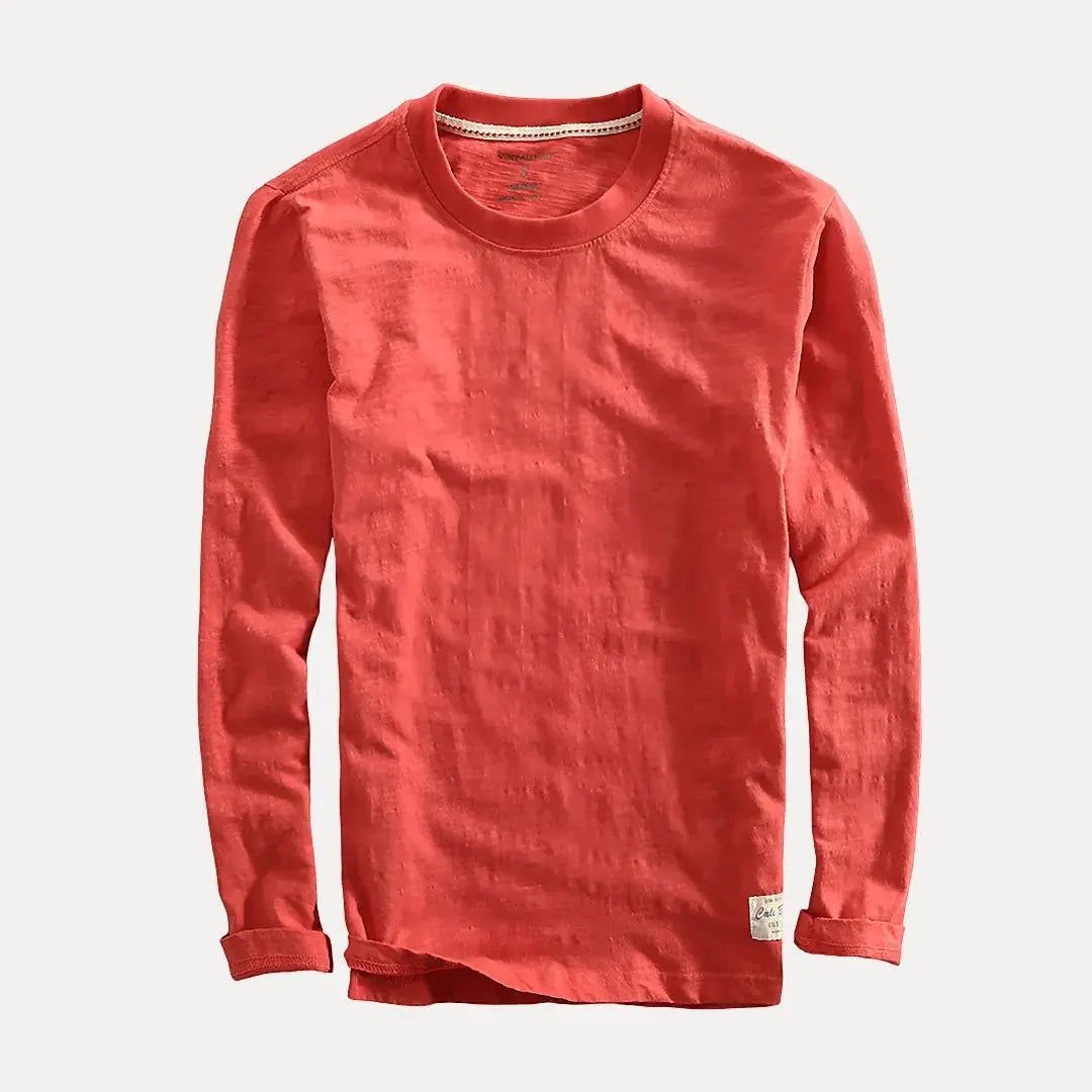 Men's Cotton Long Sleeve Shirt Salmon Pink