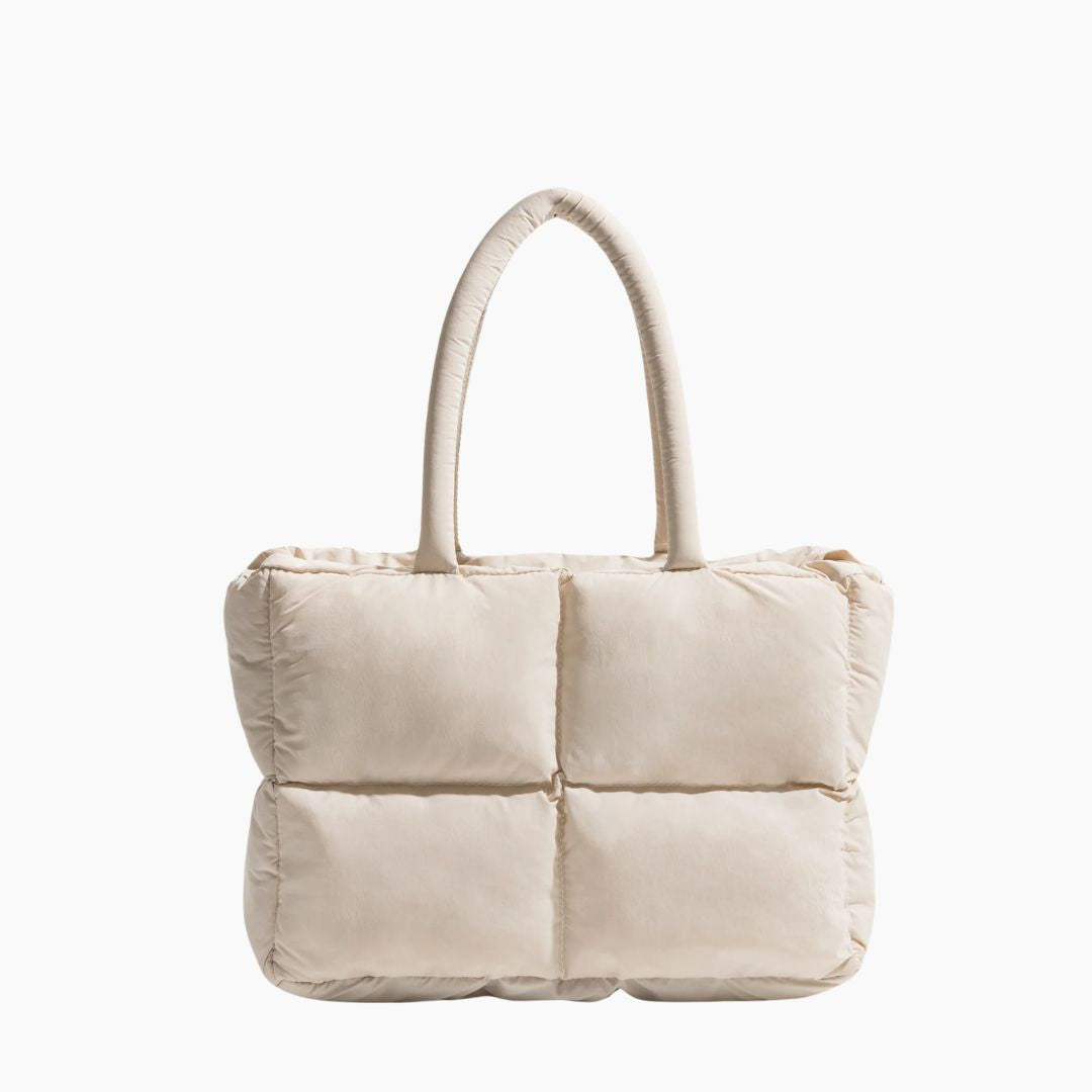 Stylish Puffer Crossbody Bag Cream white