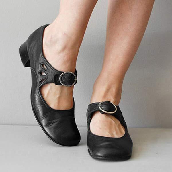 Women's Stylish Leather Sandals Black
