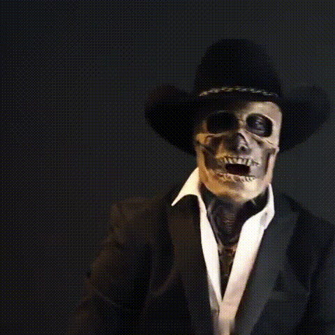 Halloween's Realistic Full Face Skeleton Mask with Matching Hat