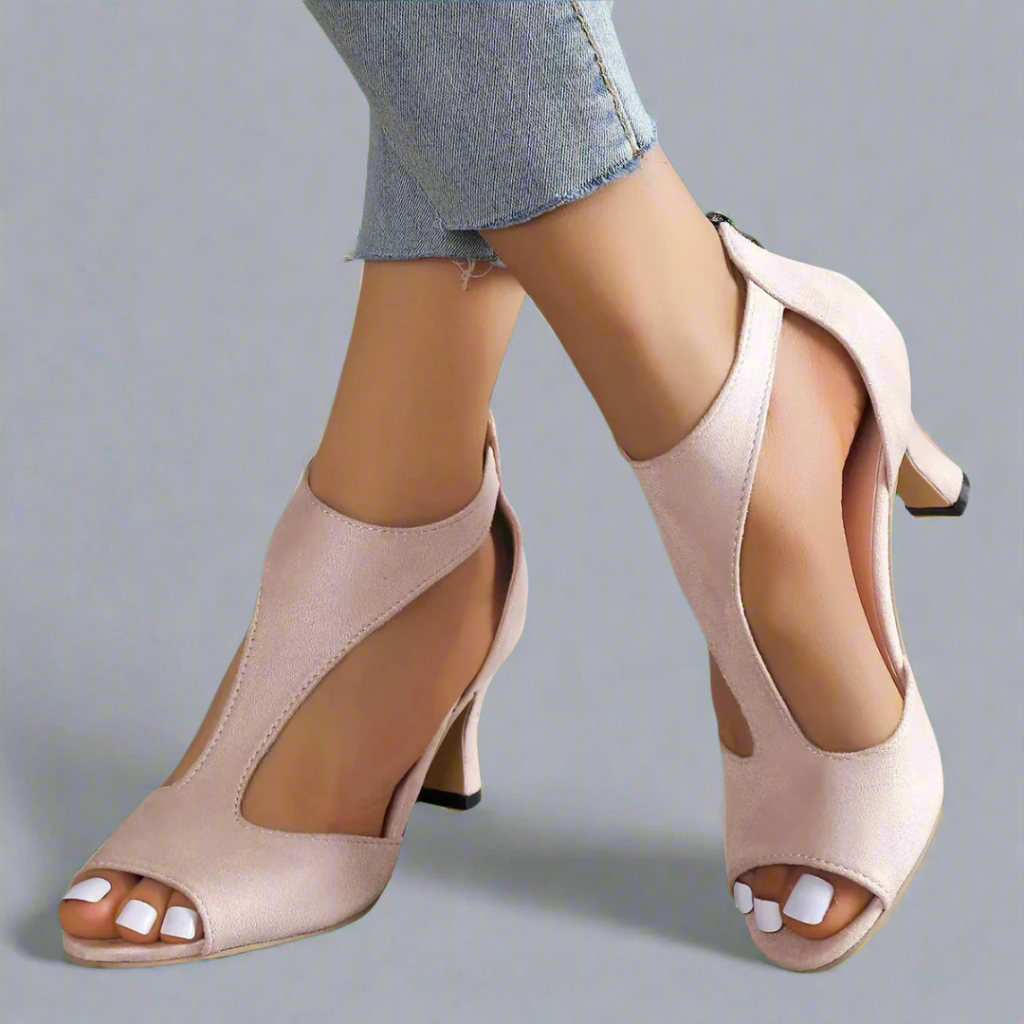 Barbara | Women's Cutout Peep Toe Heels-MODAUTLET