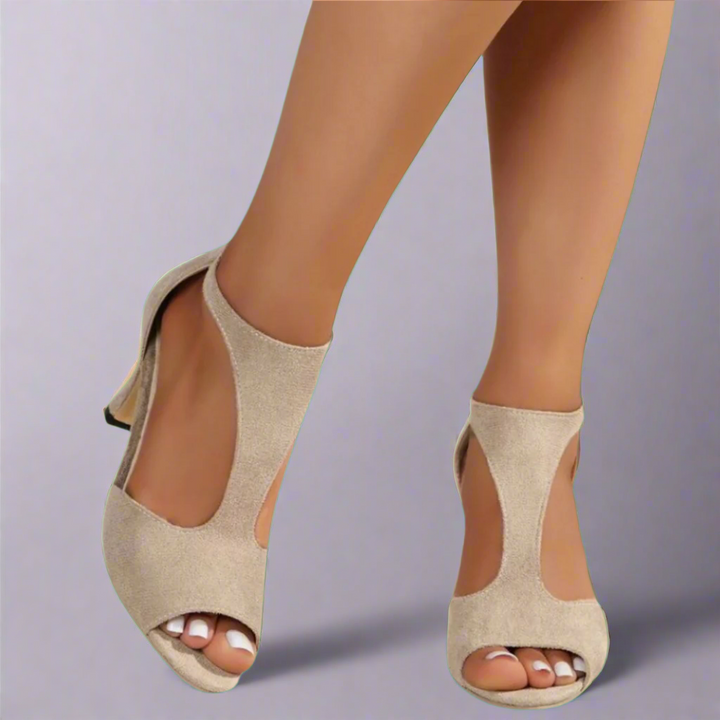 Barbara | Women's Cutout Peep Toe Heels-MODAUTLET