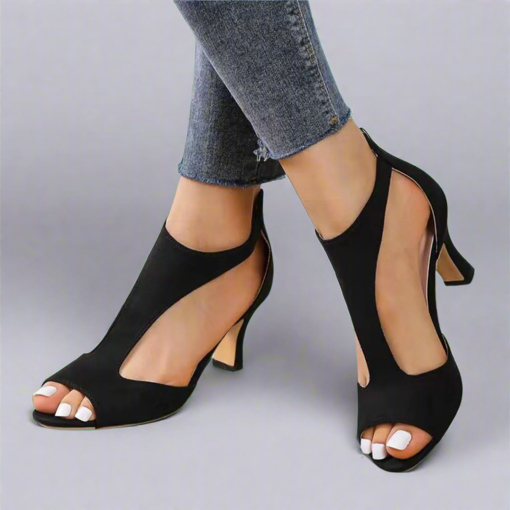 Barbara | Women's Cutout Peep Toe Heels-MODAUTLET
