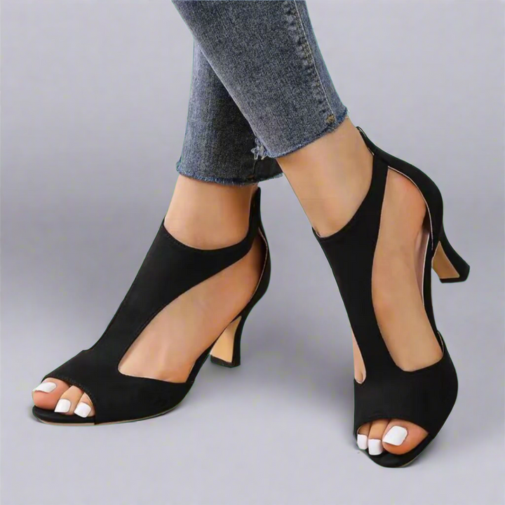 Barbara | Women's Cutout Peep Toe Heels-MODAUTLET