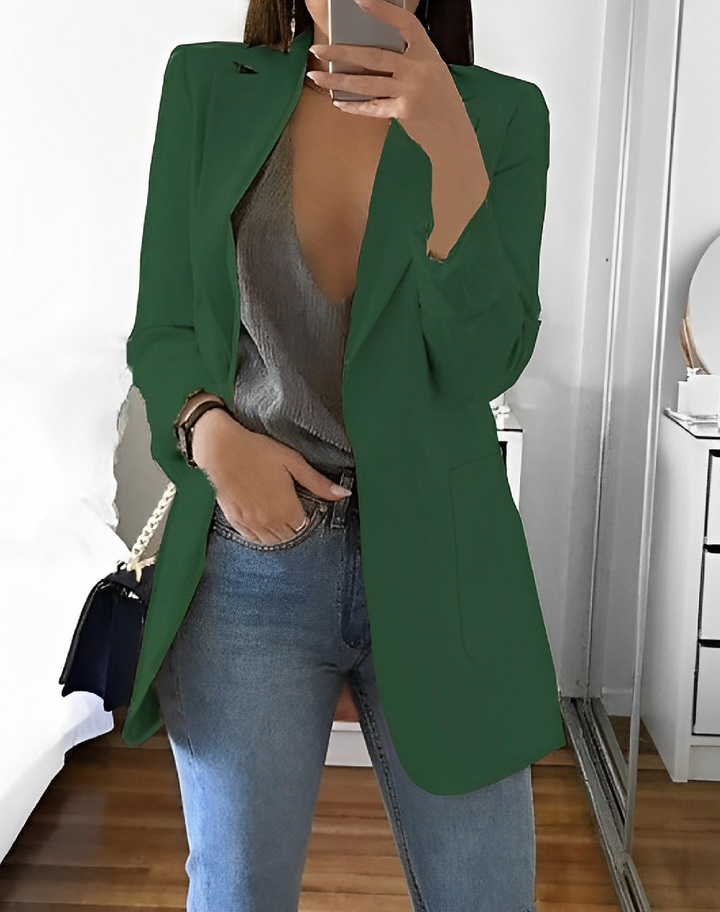 Casual Open Front Blazer For Women Lightweight Workwear-MODAUTLET