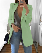 Casual Open Front Blazer For Women Lightweight Workwear light green