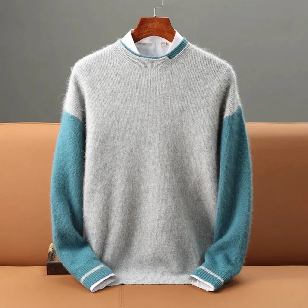 100% Cashmere Pullover Sweater Gray