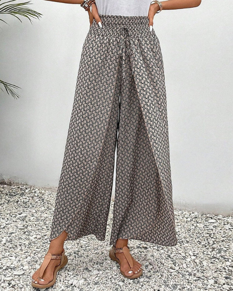 Women's Relaxed Wide Leg Trousers-MODAUTLET