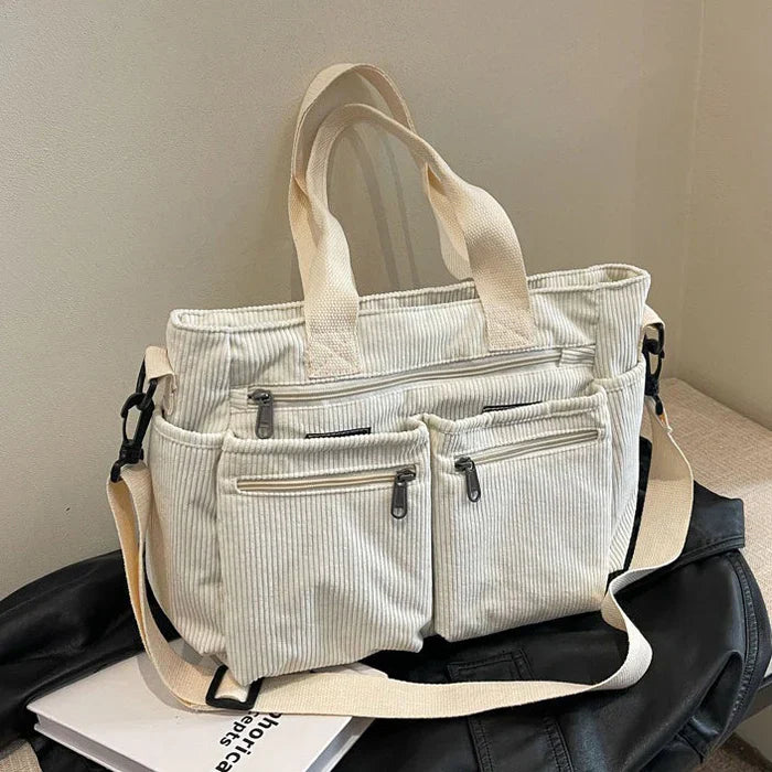 Corduroy Tote Bag Large Carryall For Everyday Style-MODAUTLET
