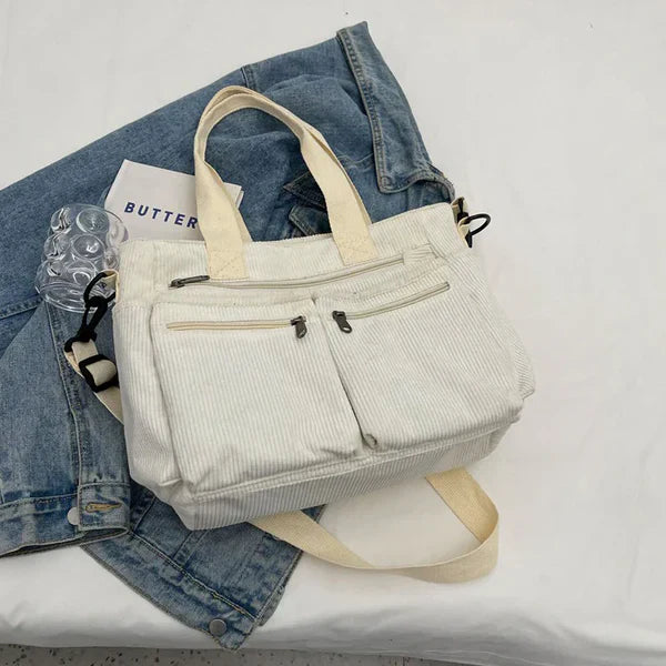 Corduroy Tote Bag Large Carryall For Everyday Style-MODAUTLET