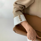 Women's Relaxed Fit Collarless Blazer & Pleated Straight Leg Trousers Set – Elegant Business Casual