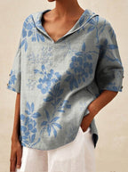 Women's Elegant Cozy Top Blue