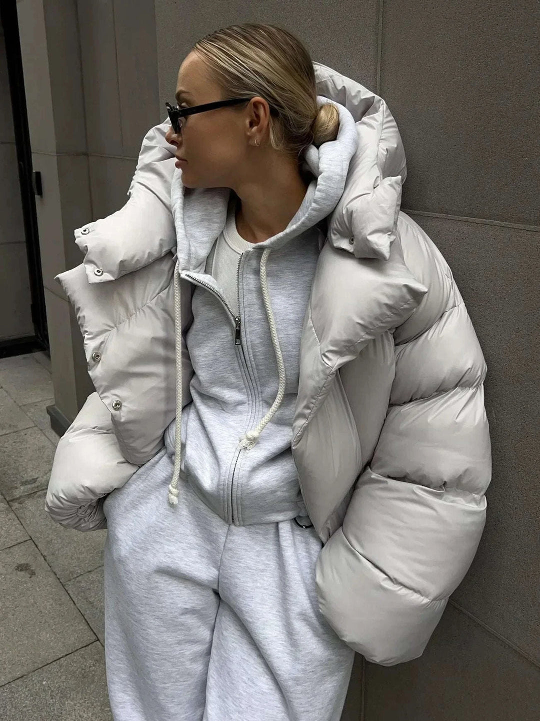 Black Bomber Jacket for Stylish Comfort Grey