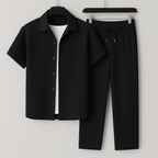 Cavari Relaxed Linen Set Black