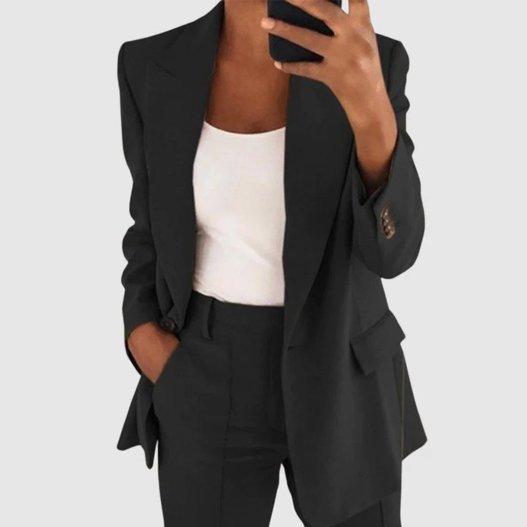 Womens Blazer And Pants Set For Work Professional Suit Black