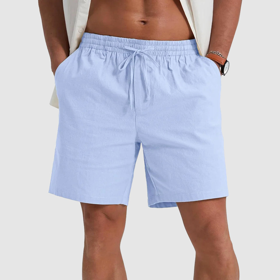 Blake | Men's Casual Linen Drawstring Shorts with Pockets-MODAUTLET