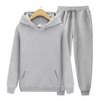 Plain Hooded Fit Tracksuit for Ultimate Comfort Gray