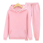 Plain Hooded Fit Tracksuit for Ultimate Comfort Light Pink