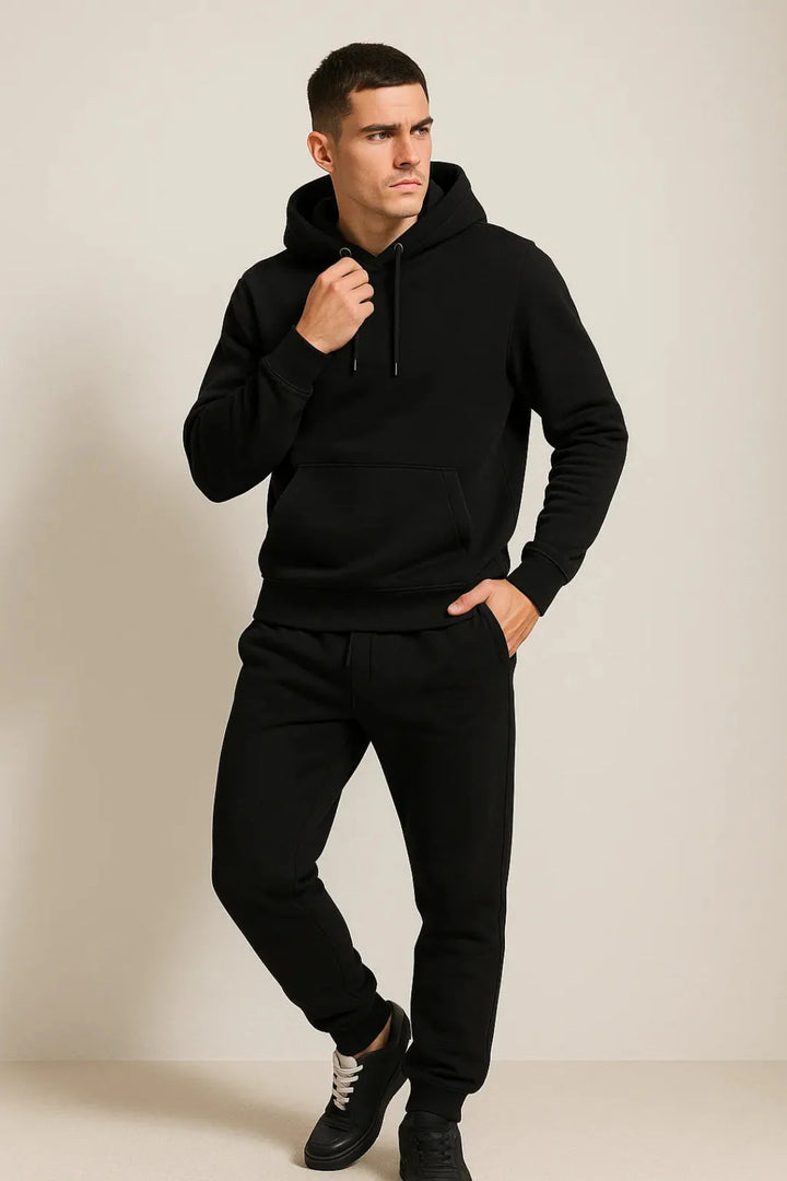 Plain Hooded Fit Tracksuit for Ultimate Comfort-MODAUTLET