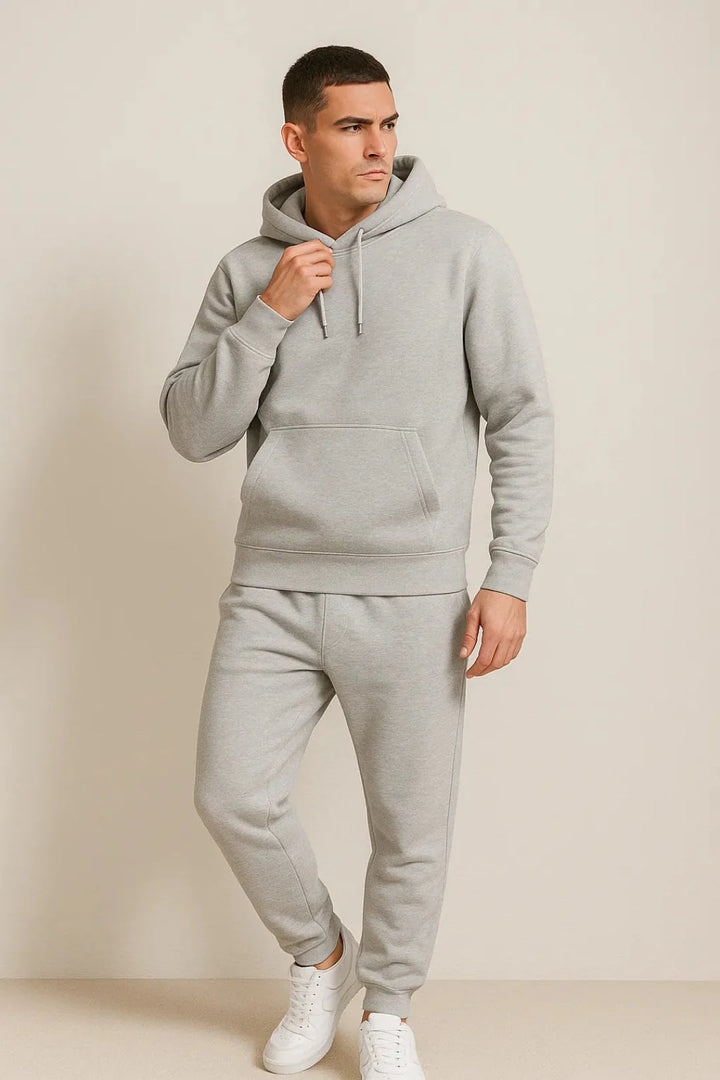 Plain Hooded Fit Tracksuit for Ultimate Comfort-MODAUTLET