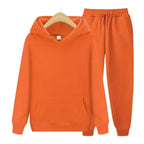 Plain Hooded Fit Tracksuit for Ultimate Comfort Orange