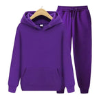 Plain Hooded Fit Tracksuit for Ultimate Comfort Purple