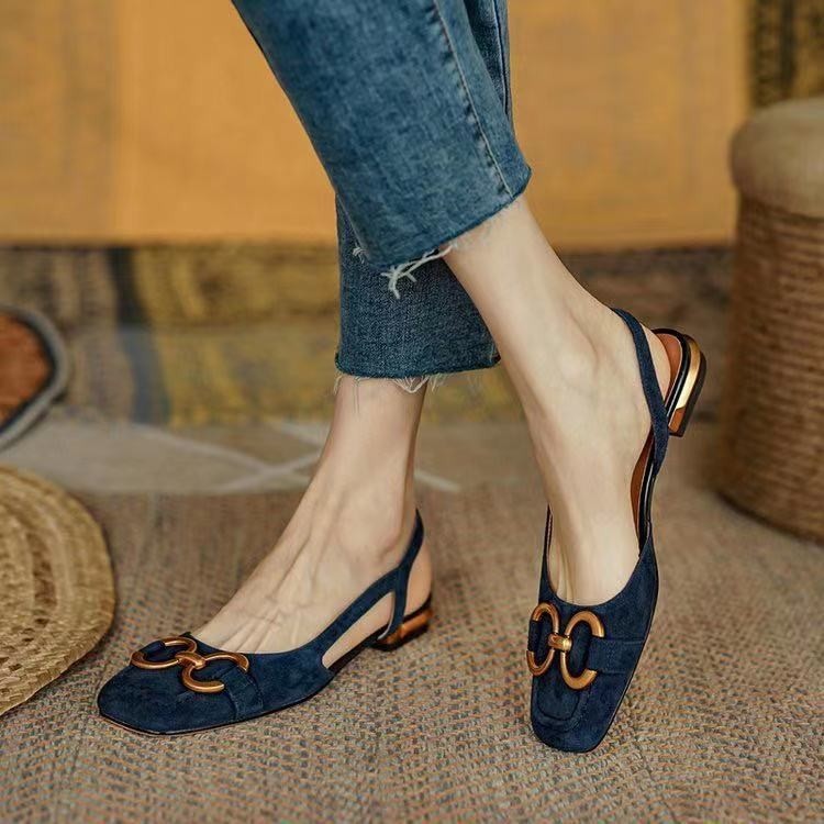 Women's Elegant Suede Slingbacks Blue