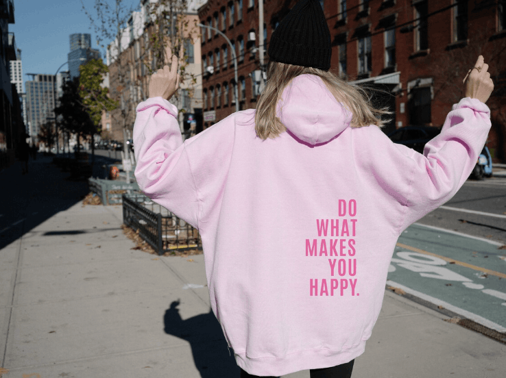 Bobbi | Statement Hoodie Light pink - pink print