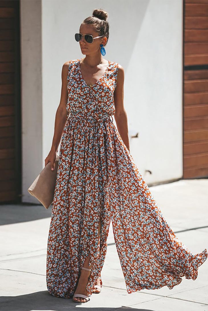 Women's Ditsy Floral Maxi Dress-MODAUTLET