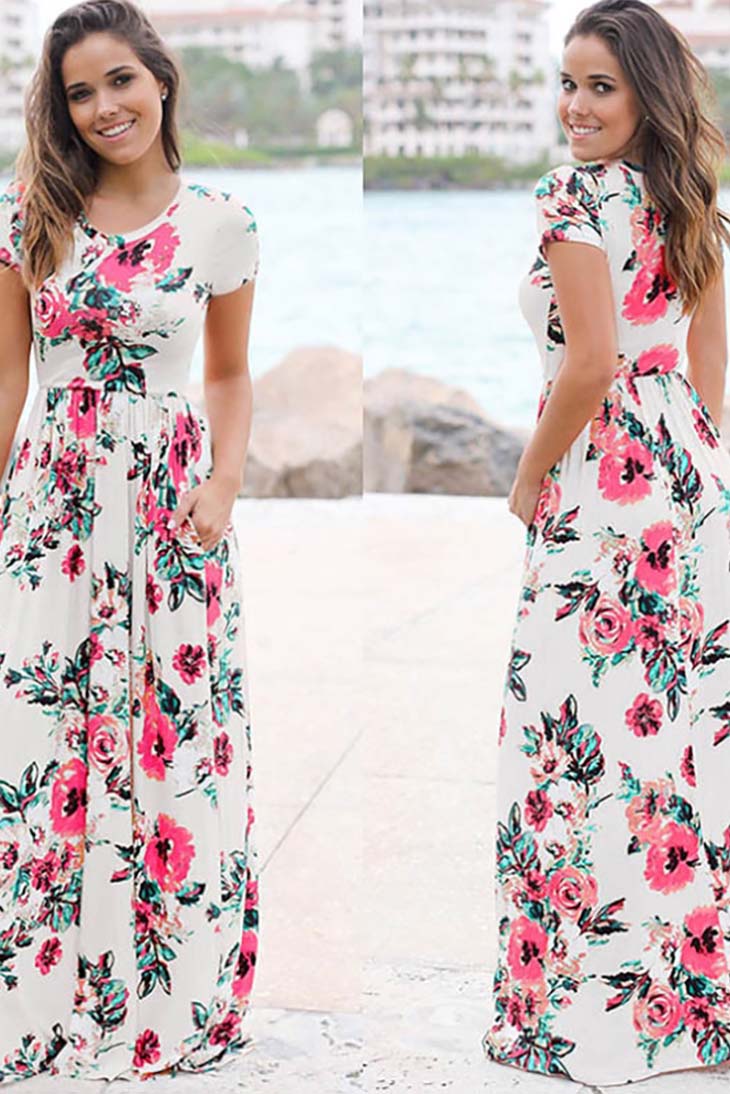 Abito Maxi Floreale Boho da Donna - Elegante e Confortevole