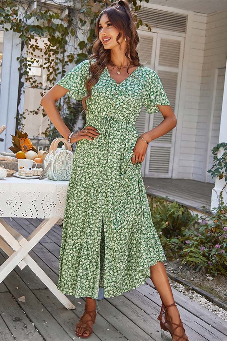 Vestido Boho Feminino Assimétrico