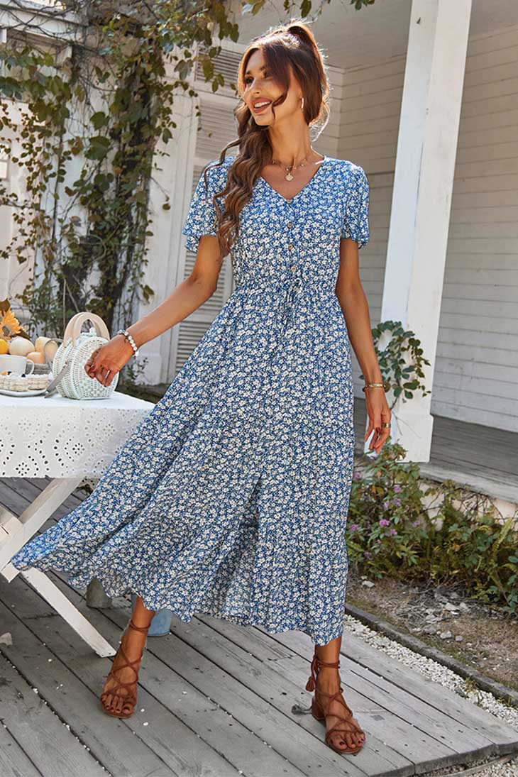 Vestido Boho Feminino Assimétrico