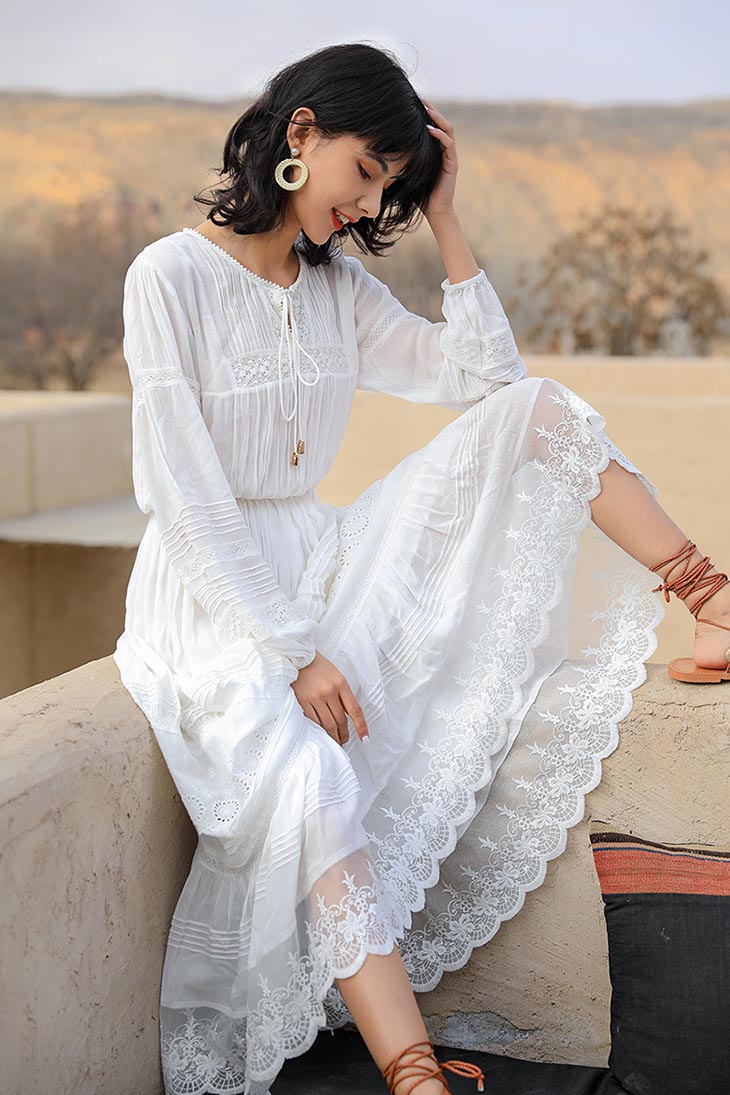 Kjole i boho-stil for kvinner til bryllupsgjester