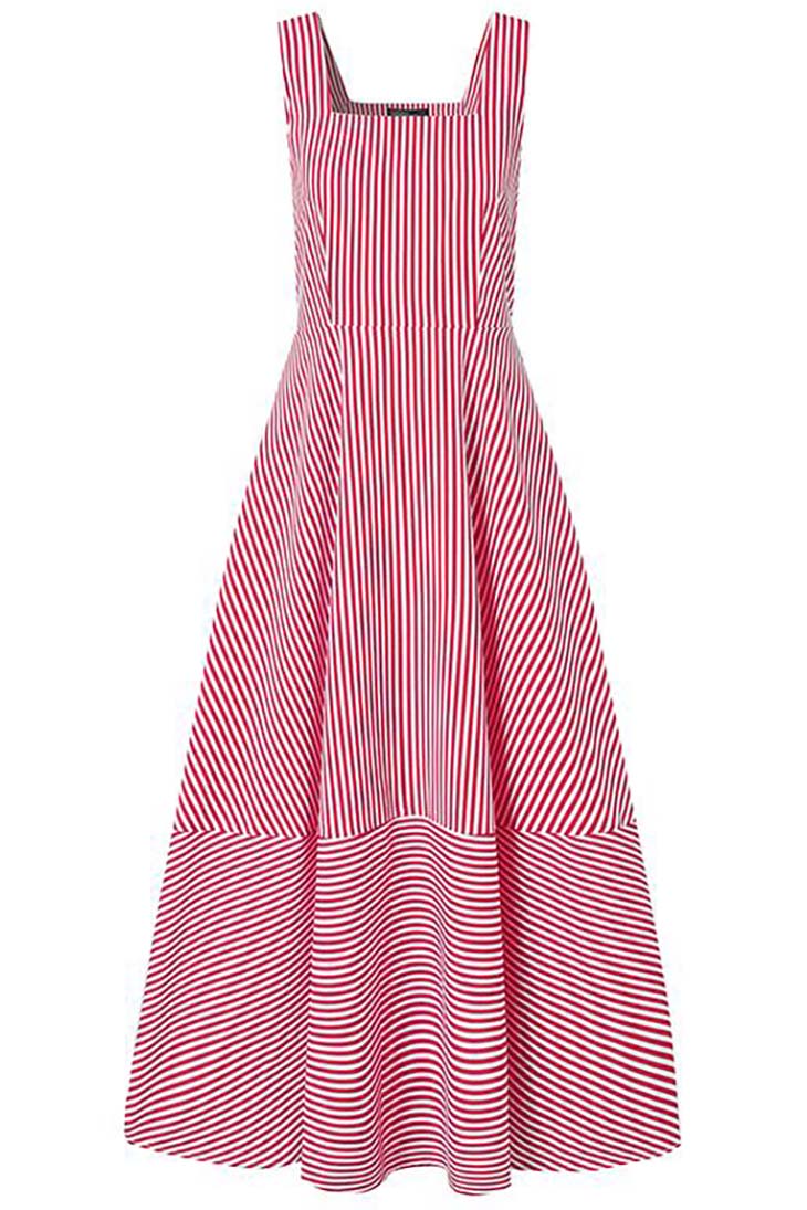 Abito lungo boho a righe da donna