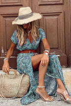 Maxikjole til dame med splitt