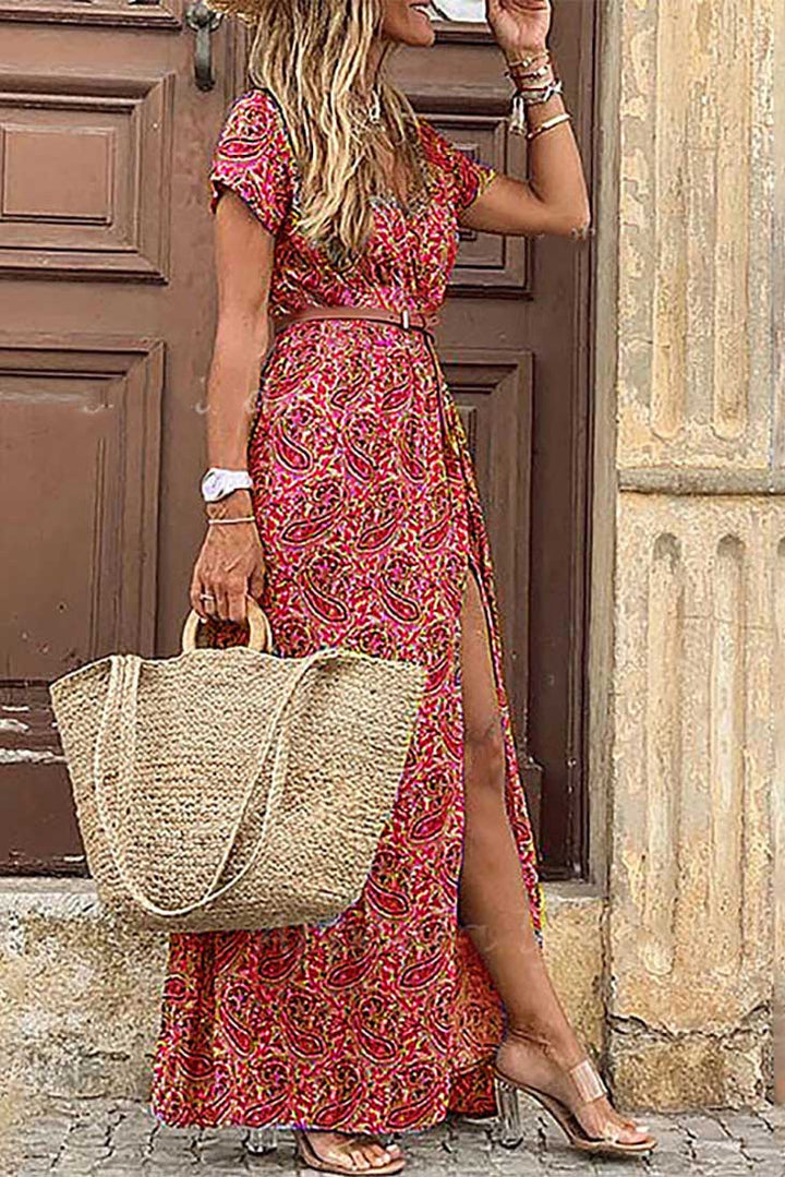 Women's Maxi Dress with Slit-MODAUTLET
