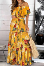 Vestido Maxi Boho Amarillo para Mujer