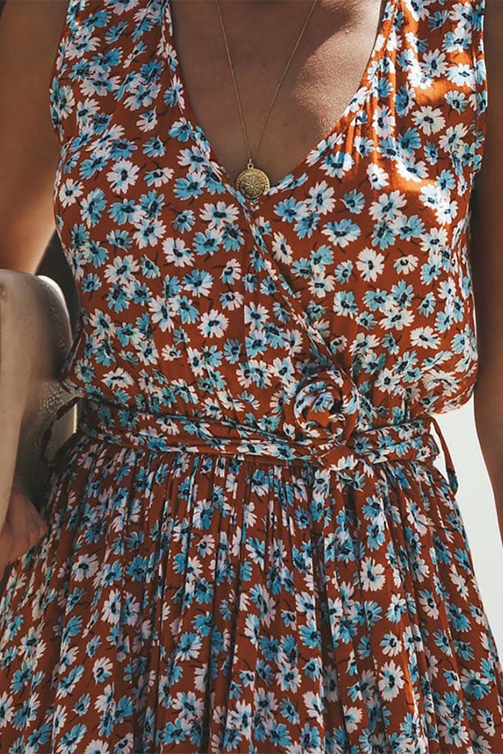Women's Ditsy Floral Maxi Dress-MODAUTLET