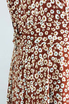 Dame Maxi-kjole med småblomstret mønster