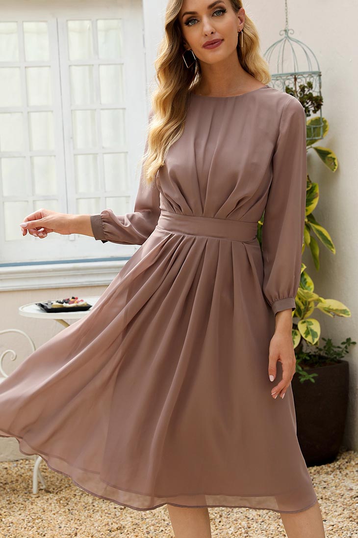 Women's Chiffon Midi Dress-MODAUTLET