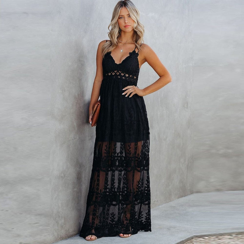Vestido Boho de Alças Finas para Mulher