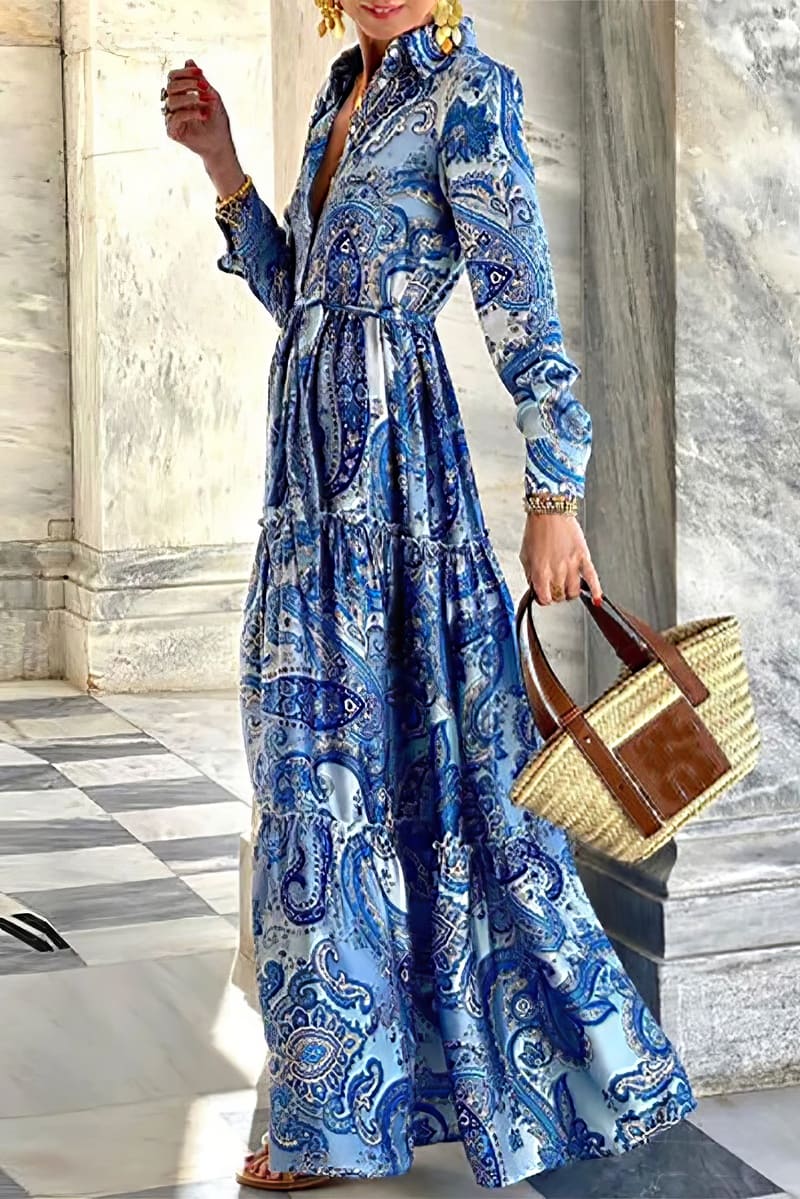 Women's Long Sleeve Maxi Dress-MODAUTLET