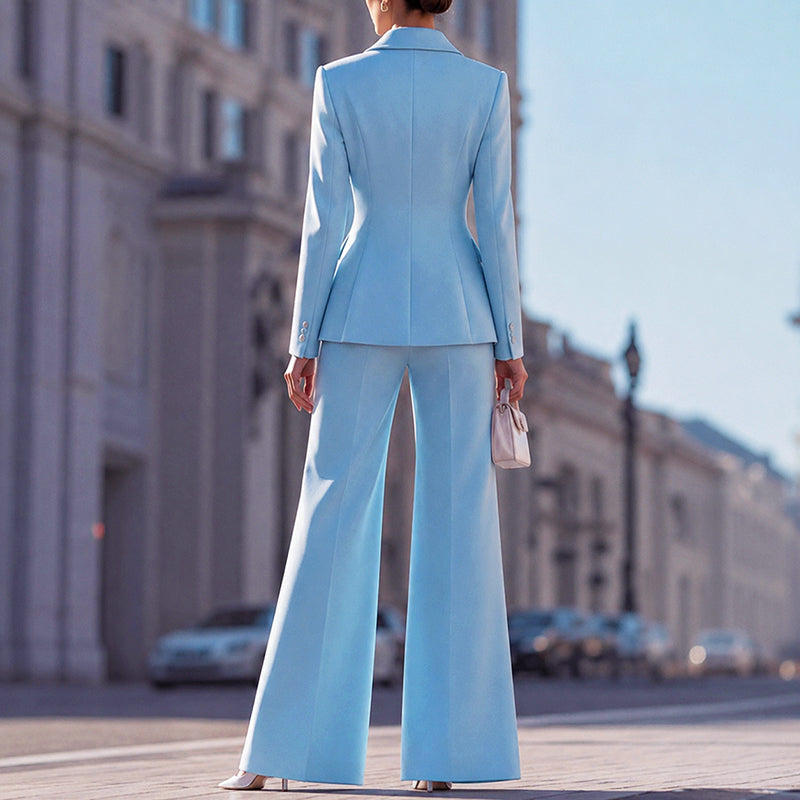 Briella | Women's Tailored Blazer and Flared Pants Suit Set-MODAUTLET