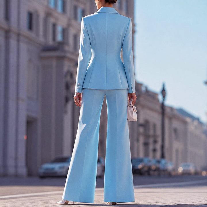 Briella | Women's Tailored Blazer and Flared Pants Suit Set-MODAUTLET