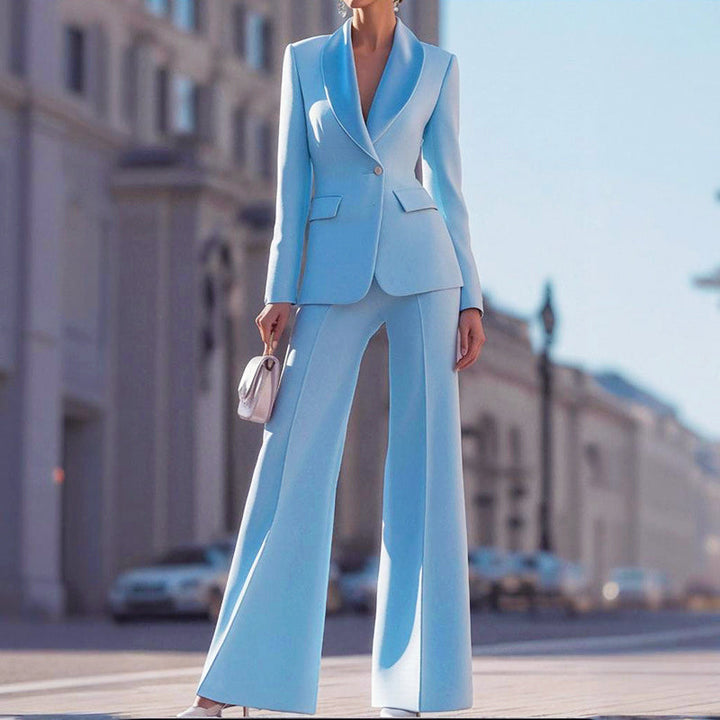 Briella | Women's Tailored Blazer and Flared Pants Suit Set-MODAUTLET